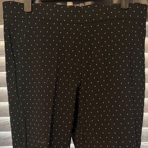 Ann Klein- Woman's Black Diamond Dot Pants-Size 10
